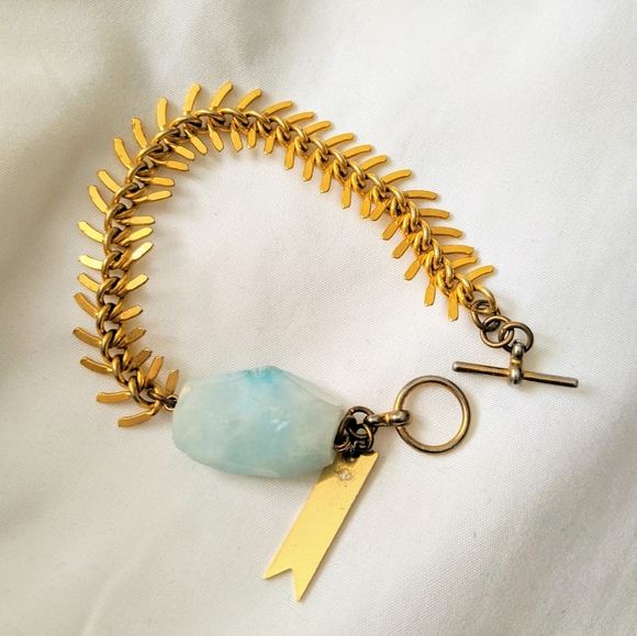 Artisan Wishbone Gold Bracelet - Picture 1 of 2